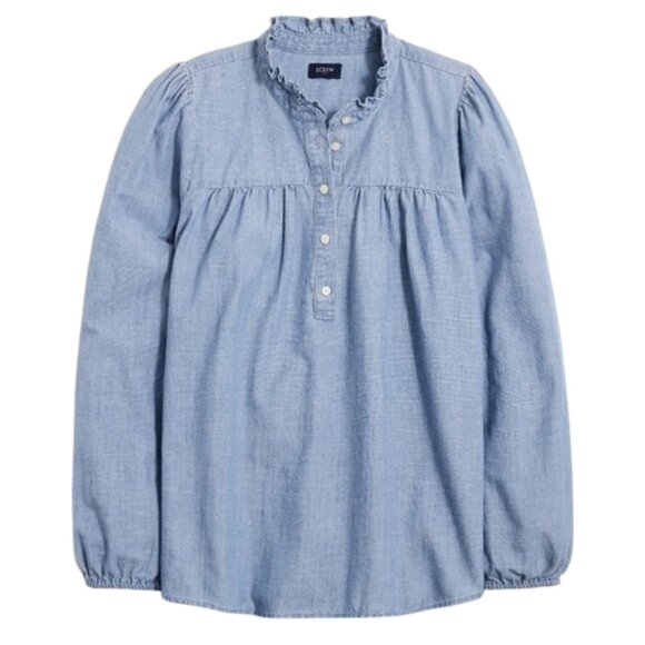 J Crew Ruffle Neck blouse Small - Picture 2 of 4